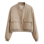 Veste bomber courte avec col montant – Zelcara