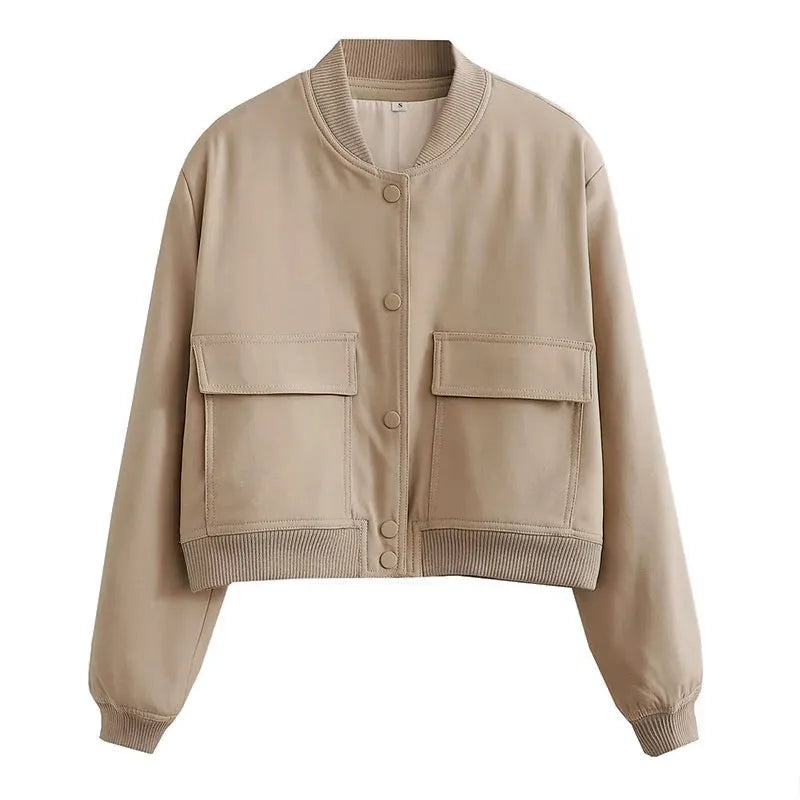 Veste bomber courte avec col montant – Zelcara