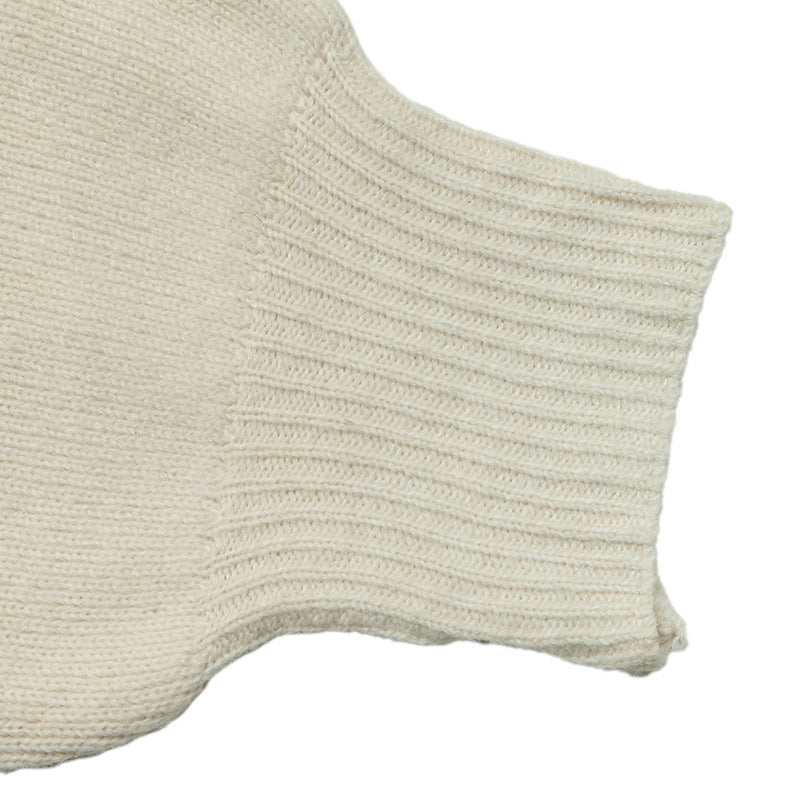 Gilet Court Femme Beige en Maille | Détails Floraux – Zelcara
