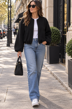 Veste Bomber Zippée Col Rond & Coupe Moderne | Zelcara