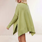 Pull Oversize en Maille à Col V – Manches Longues