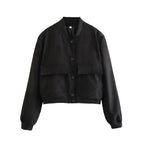 Veste bomber courte avec col montant – Zelcara