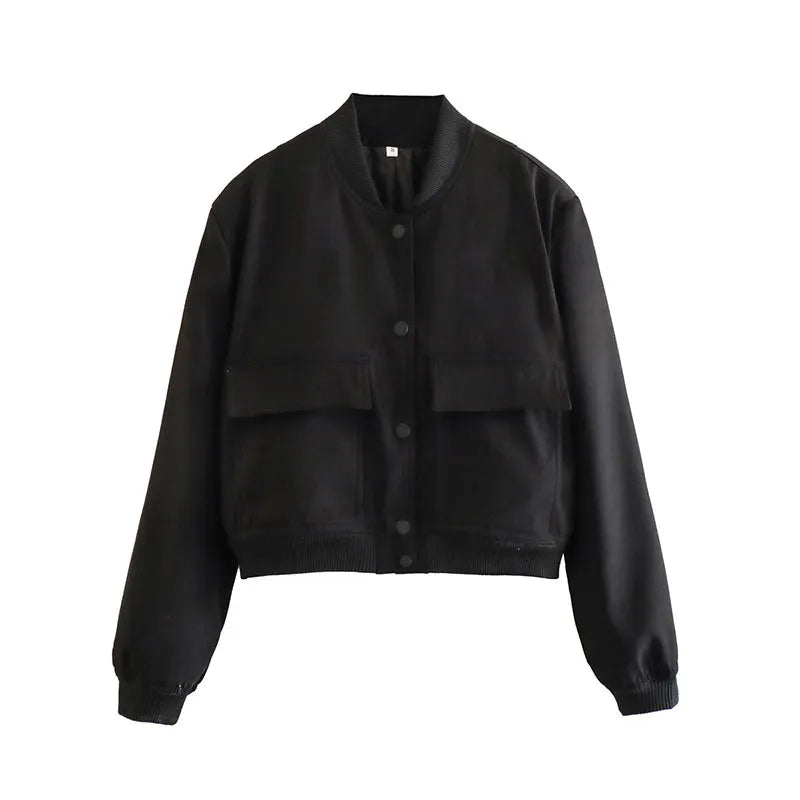 Veste bomber courte avec col montant – Zelcara