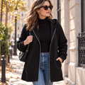 Veste Femme Effet Maille Torsadée à Capuche | Zelcara
