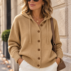 Gilet à Capuche en Maille Boutonné & Confortable | Zelcara
