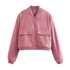 Veste bomber courte avec col montant – Zelcara