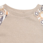 Pull Femme en Maille Texturée Manches Contrastées | Zelcara