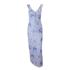 Robe Longue Fleurie à Volants Silhouette Fluide
