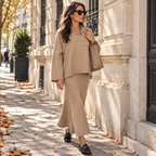 Ensemble Femme en Maille Côtelée – Pull & Jupe | Zelcara