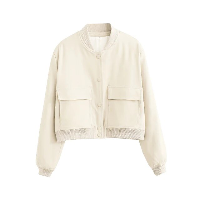 Veste bomber courte avec col montant – Zelcara
