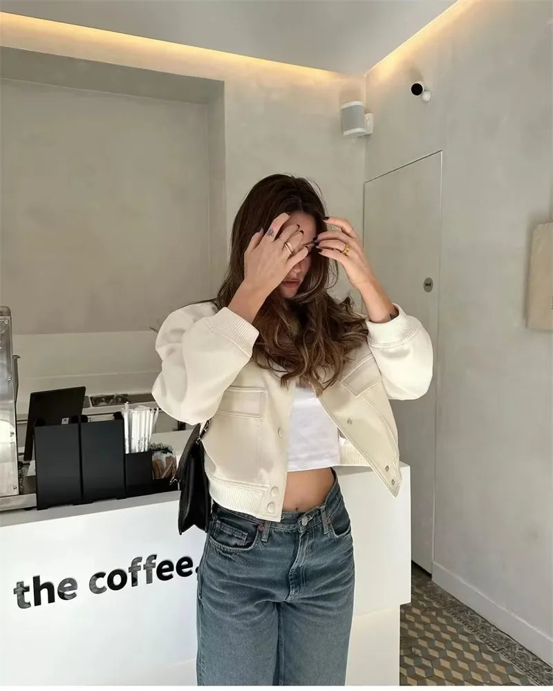 Veste bomber courte avec col montant – Zelcara