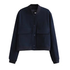 Veste bomber courte avec col montant – Zelcara