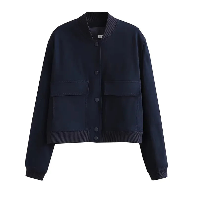 Veste bomber courte avec col montant – Zelcara