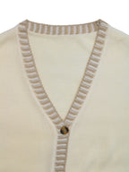 Gilet Femme Beige à Col V Boutonné Sans Manches | Zelcara