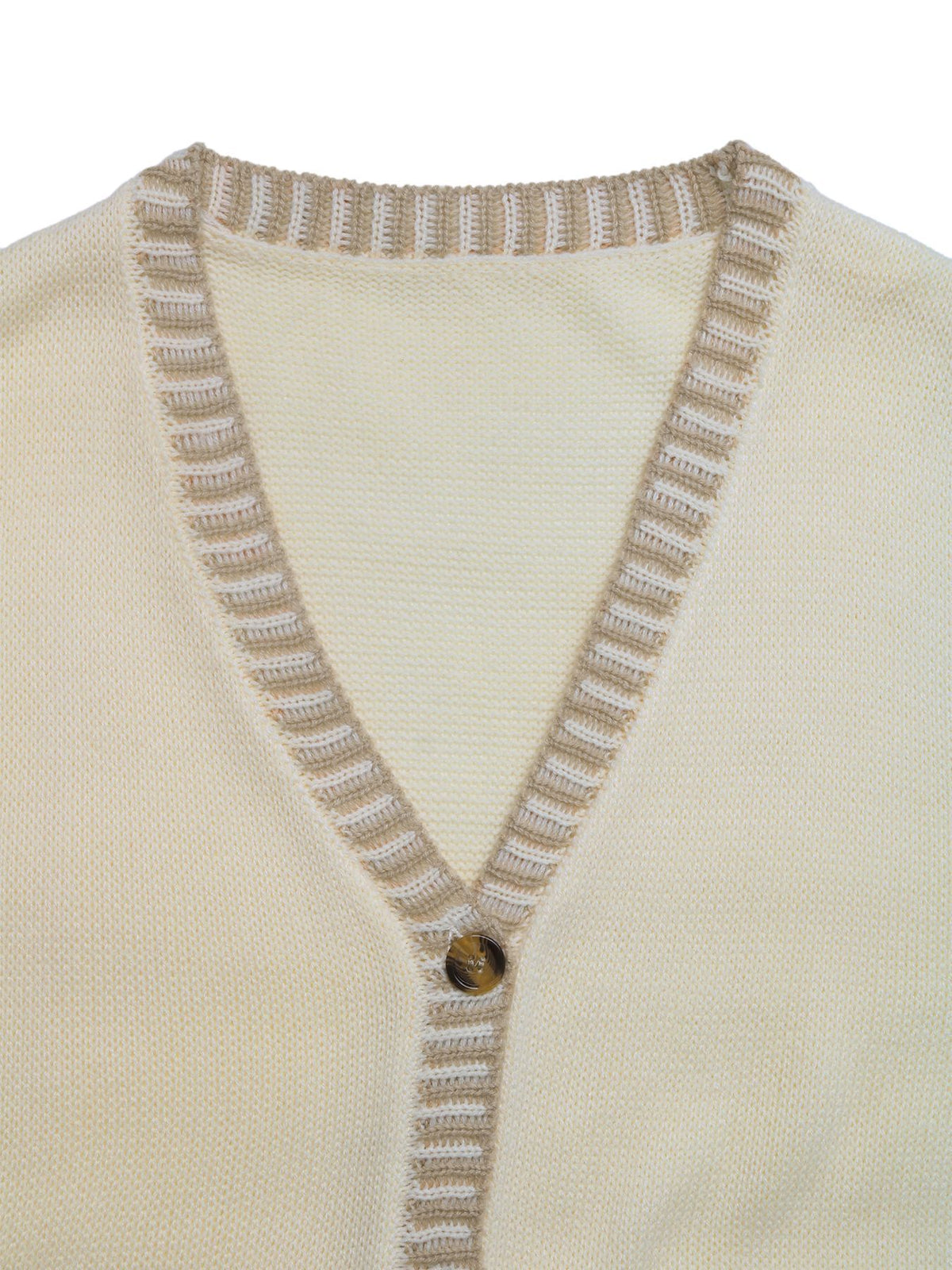 Gilet Femme Beige à Col V Boutonné Sans Manches | Zelcara