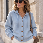 Gilet à Capuche en Maille Boutonné & Confortable | Zelcara