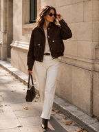 Veste Femme Effet Daim Marron Chocolat | Zelcara