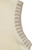 Gilet Femme Beige à Col V Boutonné Sans Manches | Zelcara