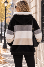 Veste Polaire Femme Color Block à Capuche | Zelcara