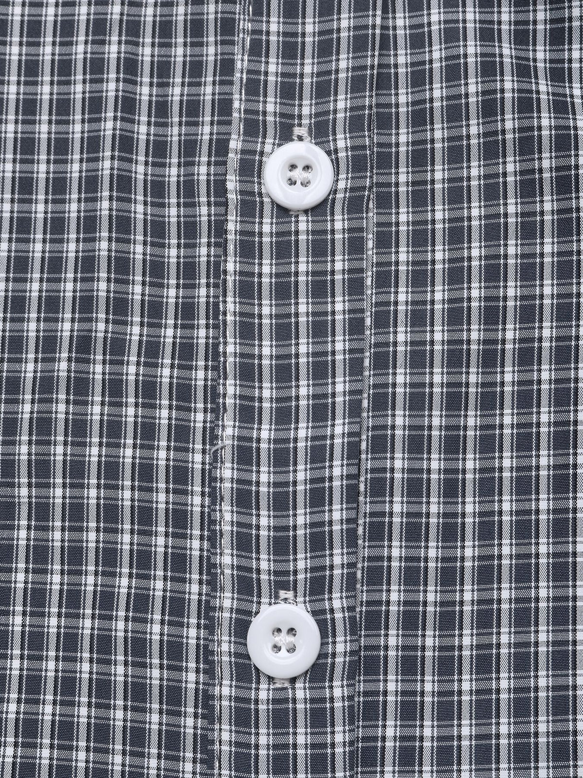 Blouse à Carreaux Bleu Marine | Manches Bouffantes – Zelcara