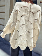 Pull Oversize en Maille Texturée – Col Rond | Zelcara