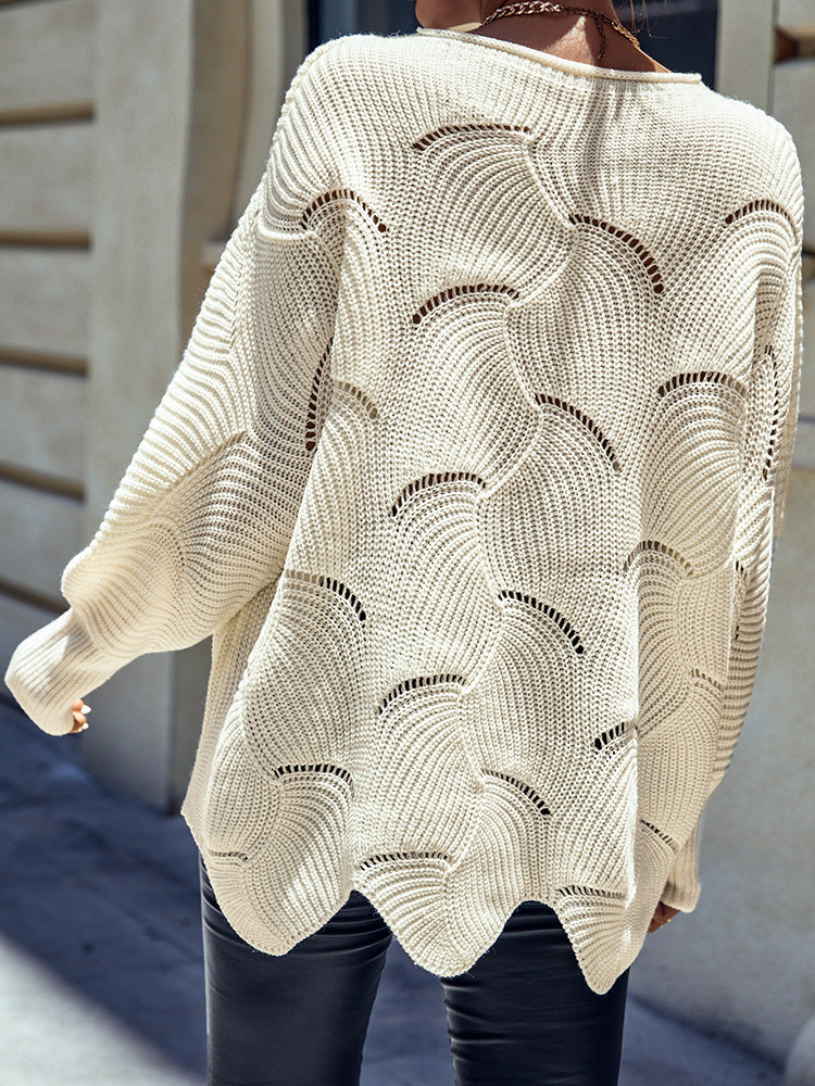 Pull Oversize en Maille Texturée – Col Rond | Zelcara
