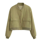 Veste bomber courte avec col montant – Zelcara