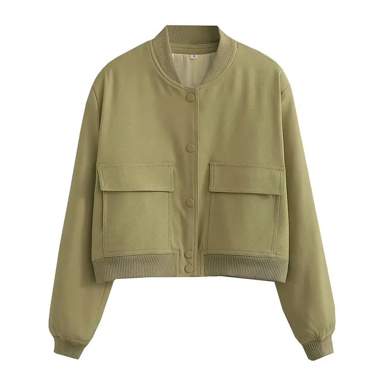 Veste bomber courte avec col montant – Zelcara