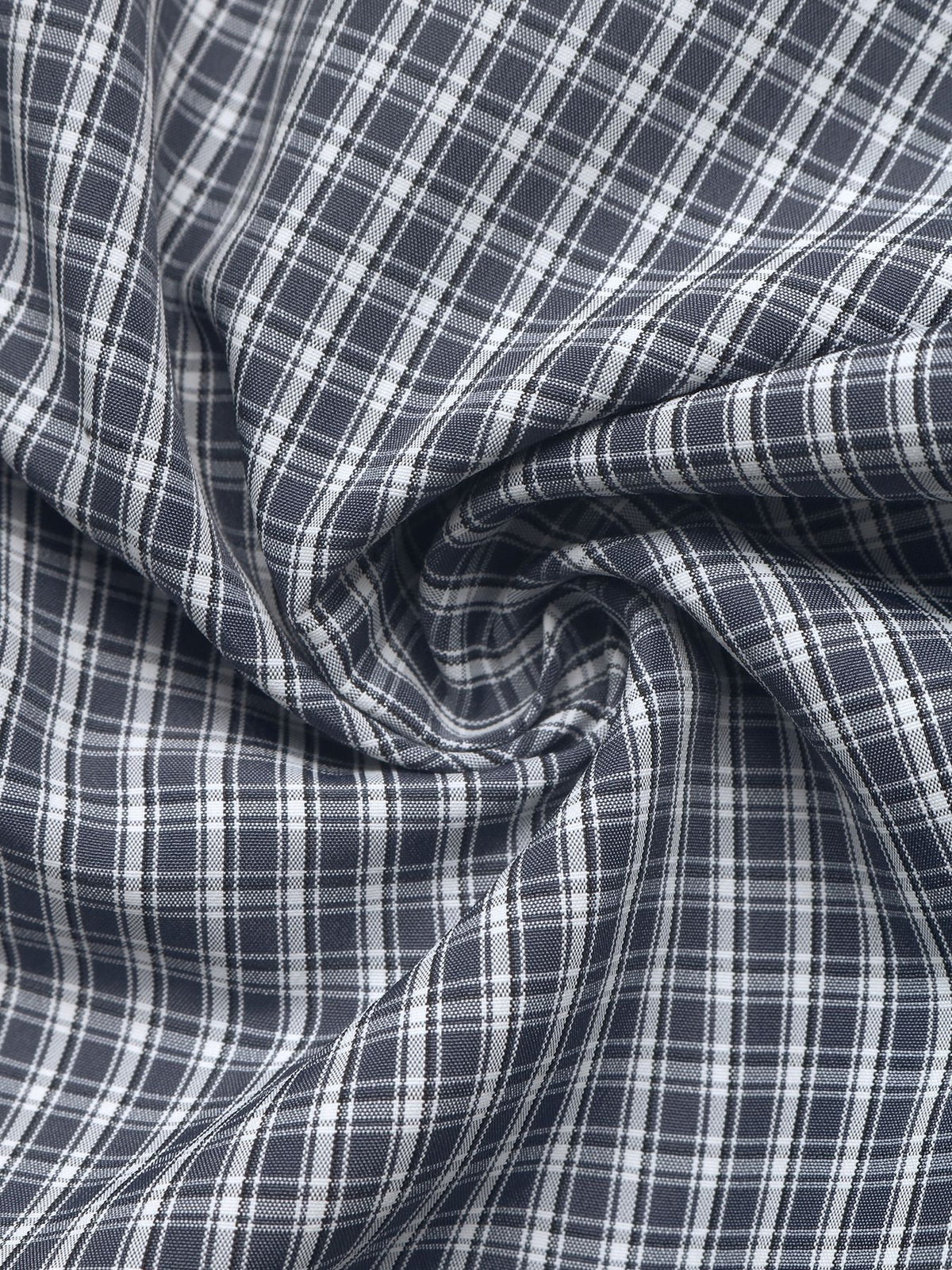 Blouse à Carreaux Bleu Marine | Manches Bouffantes – Zelcara