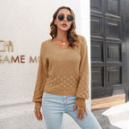 Pull Femme Col V en Maille Texturée Effet 3D | Zelcara