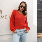 Pull Femme Col V en Maille Texturée Effet 3D | Zelcara