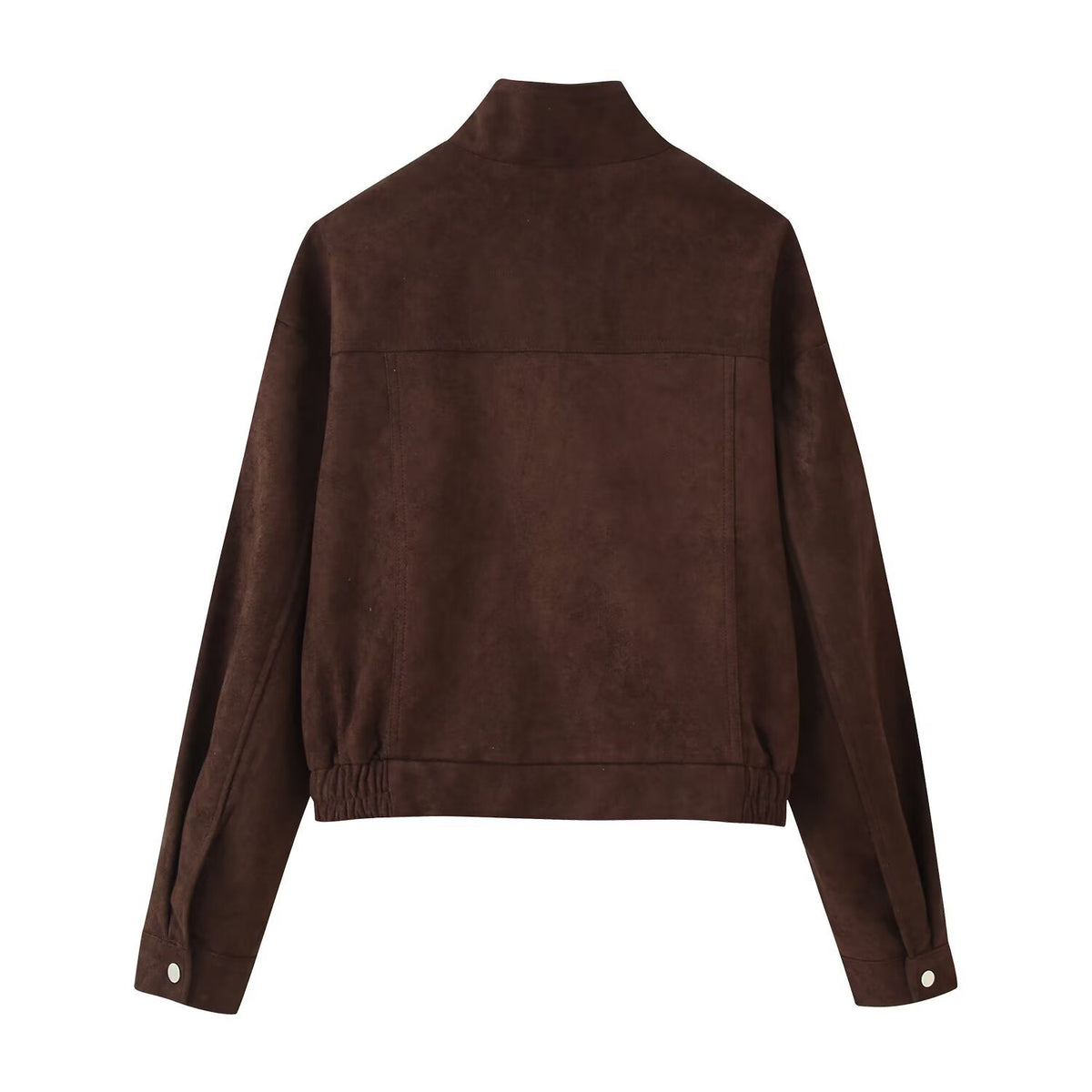 Veste Femme Effet Daim Marron Chocolat | Zelcara