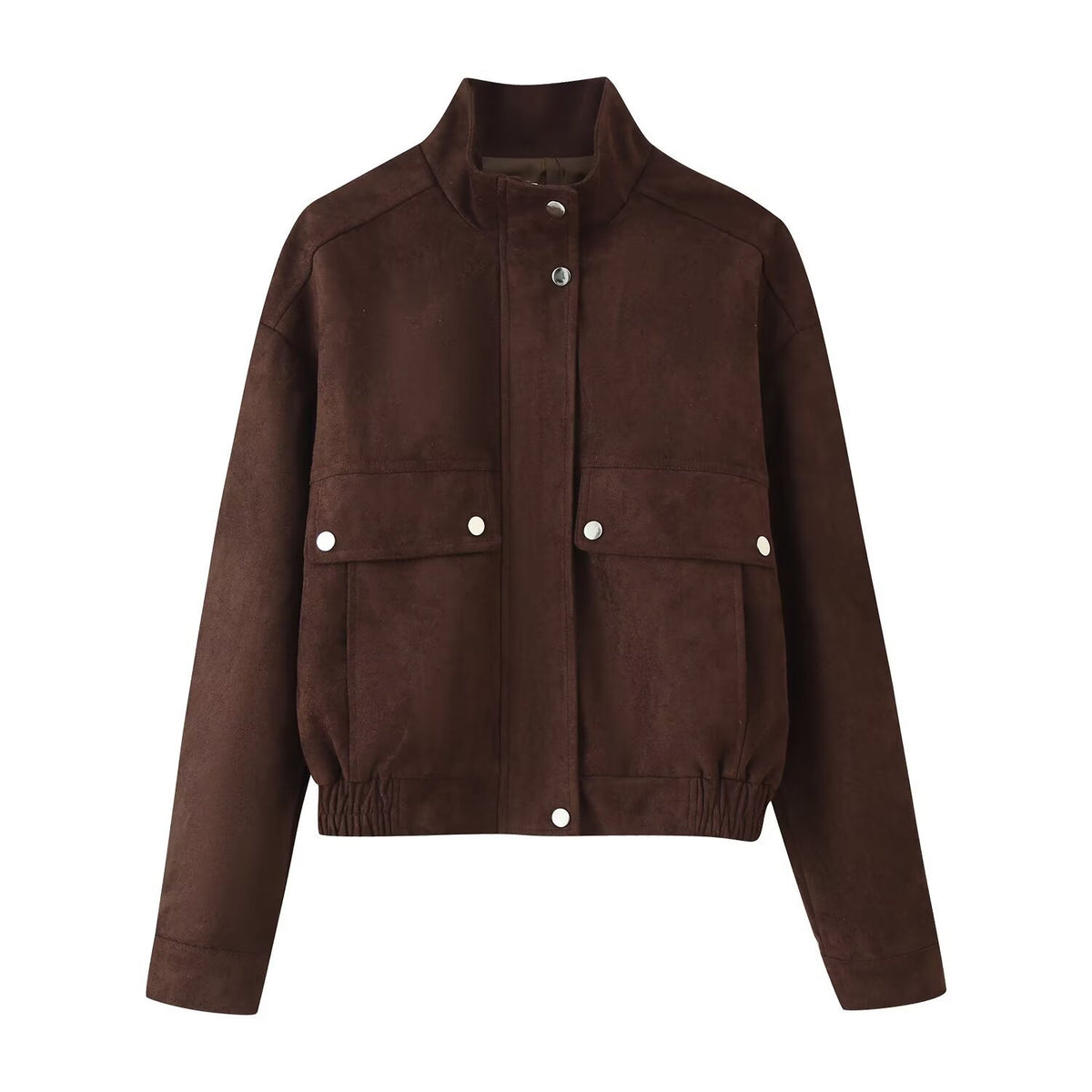 Veste Femme Effet Daim Marron Chocolat | Zelcara