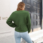 Pull Femme Col V en Maille Texturée Effet 3D | Zelcara