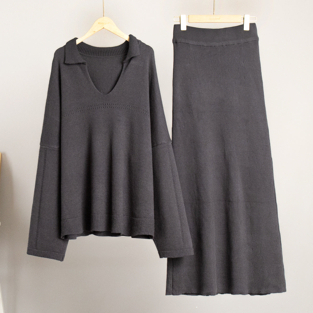 Ensemble Femme en Maille Côtelée – Pull & Jupe | Zelcara