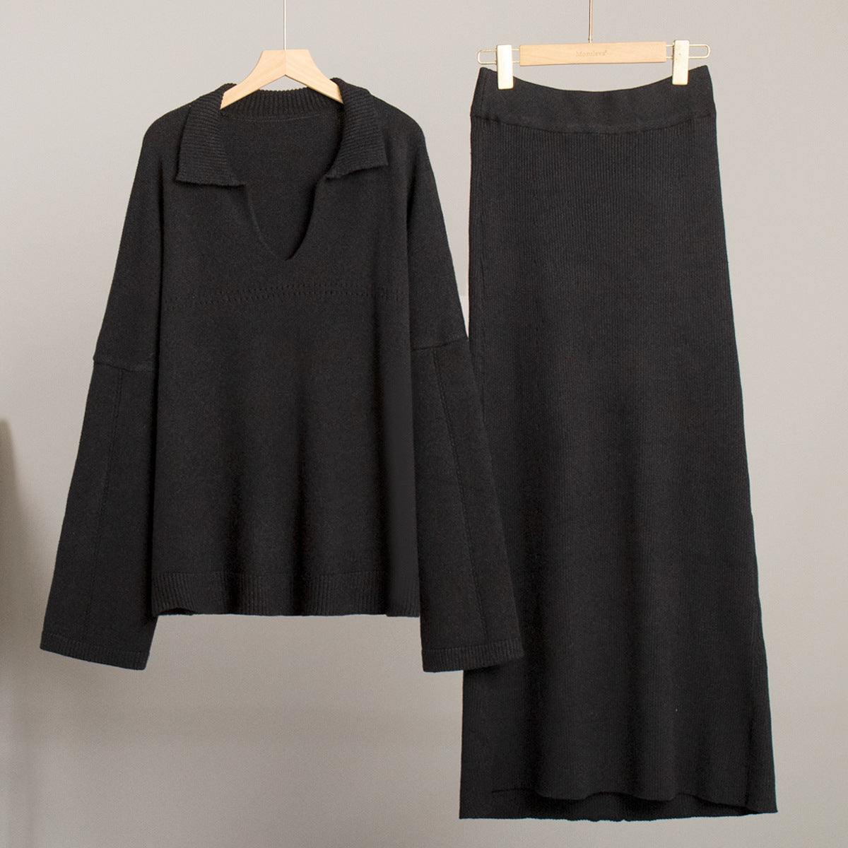 Ensemble Femme en Maille Côtelée – Pull & Jupe | Zelcara