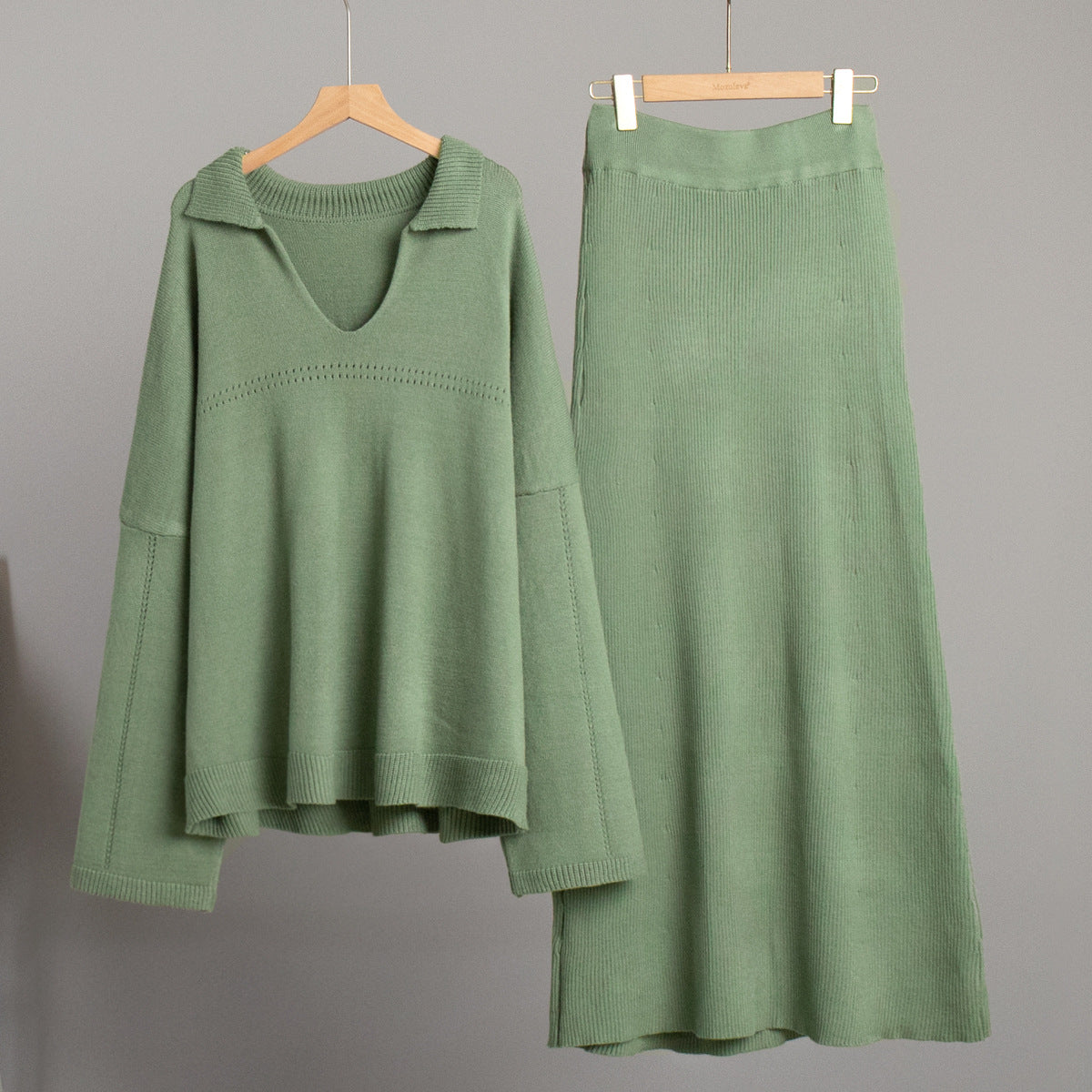Ensemble Femme en Maille Côtelée – Pull & Jupe | Zelcara