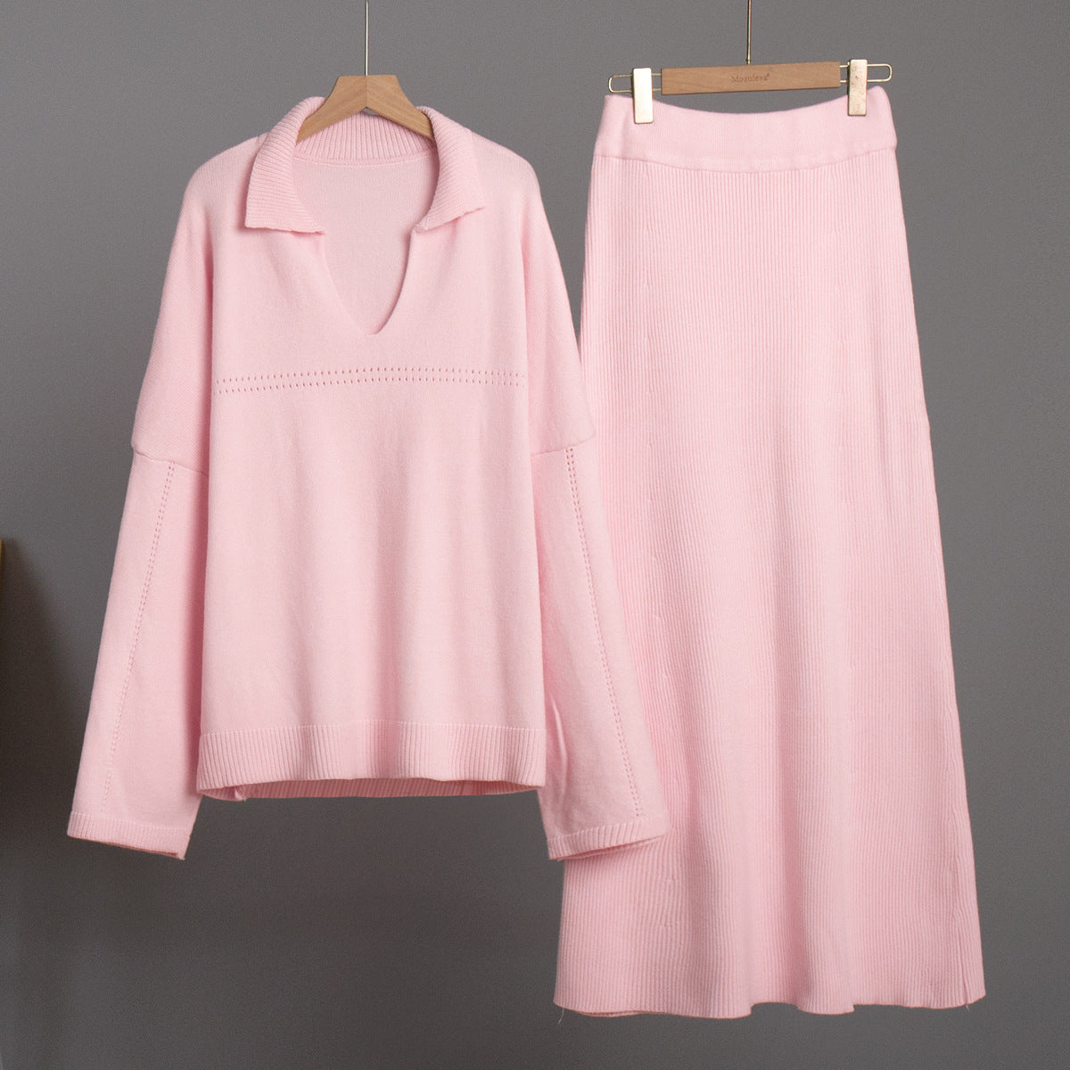 Ensemble Femme en Maille Côtelée – Pull & Jupe | Zelcara