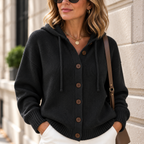 Gilet à Capuche en Maille Boutonné & Confortable | Zelcara