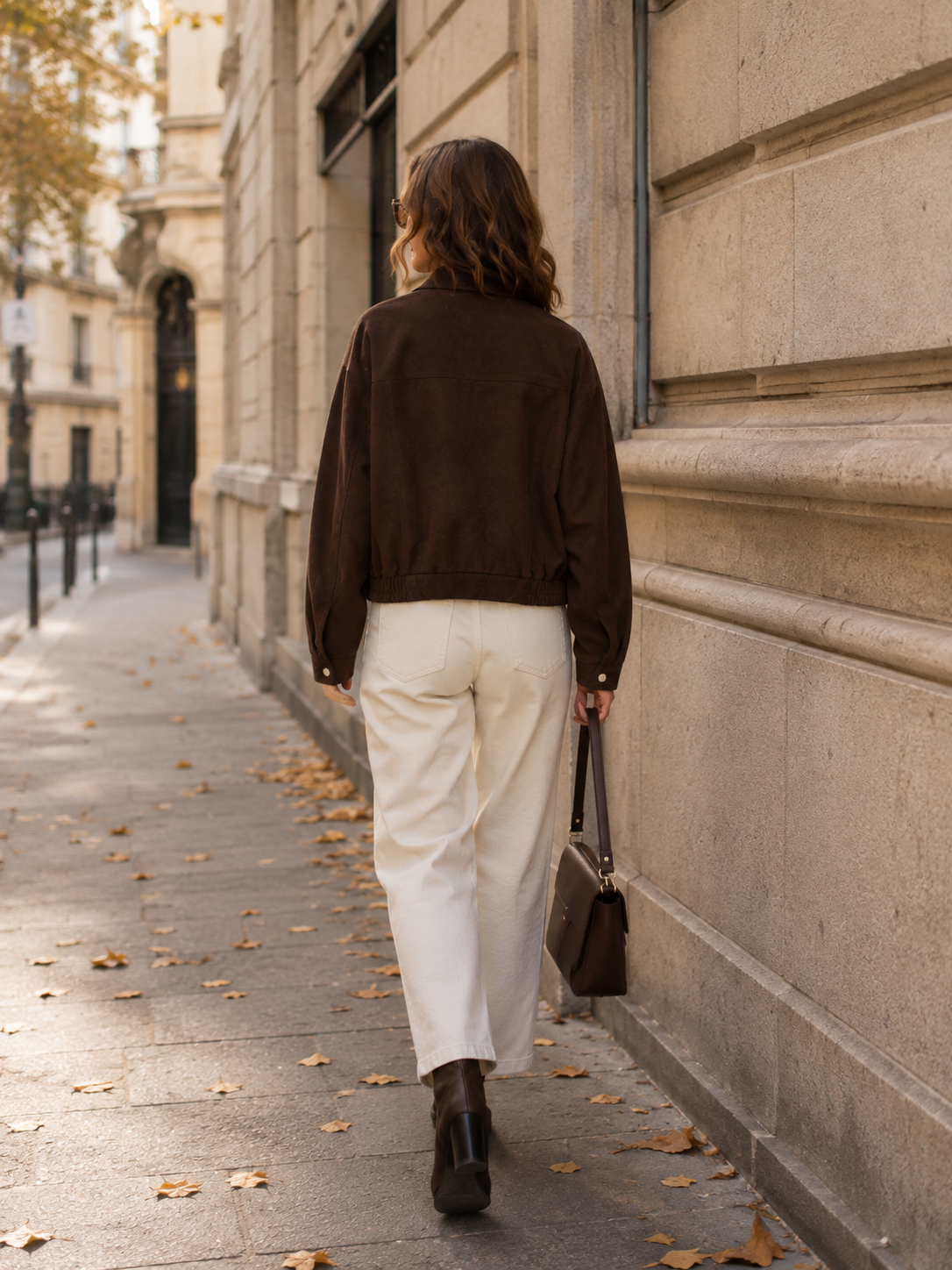 Veste Femme Effet Daim Marron Chocolat | Zelcara