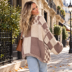 Gilet Femme à Carreaux Maille Douce & Texturée | Zelcara
