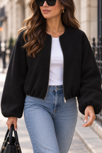 Veste Bomber Zippée Col Rond & Coupe Moderne | Zelcara