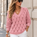 Pull en Maille Texturée & Col V Coupe Ample | Zelcara