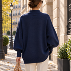 Pull Femme Élégant à Boutons Dorés Coupe Ample | Zelcara