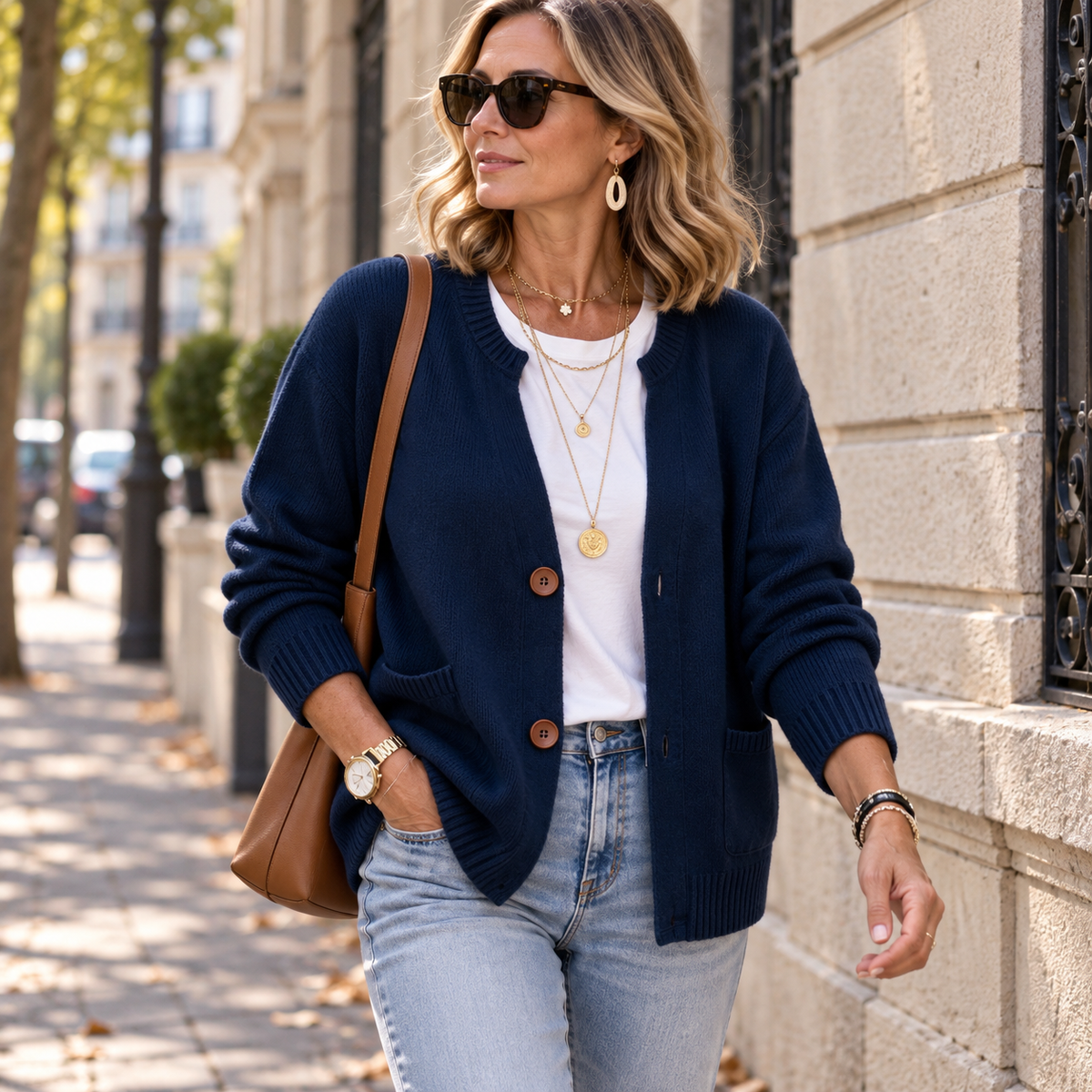Cardigan en Maille Coupe Décontractée & Poches | Zelcara